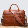 Leather Travel Office Bag with Trolley Strap