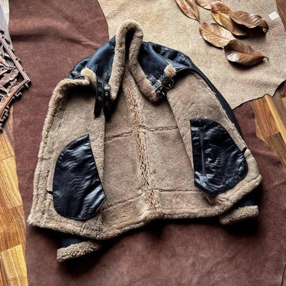 Men Real Shearling Jacket Winter Coat for Men