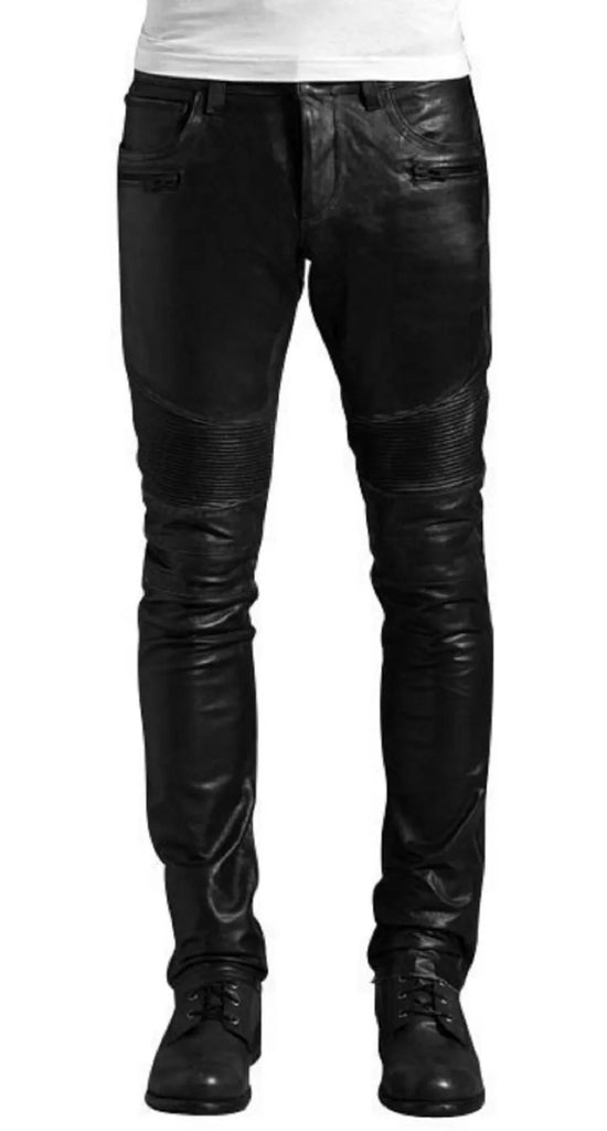 Genuine Leather Men's Biker Pants