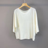 Women Wool Cashmere Round Neck Mid Sleeve Sweater