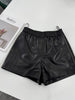 Brown Genuine Leather Shorts for Women