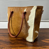 Brown White Cowhide Ladies Shoulder Purse