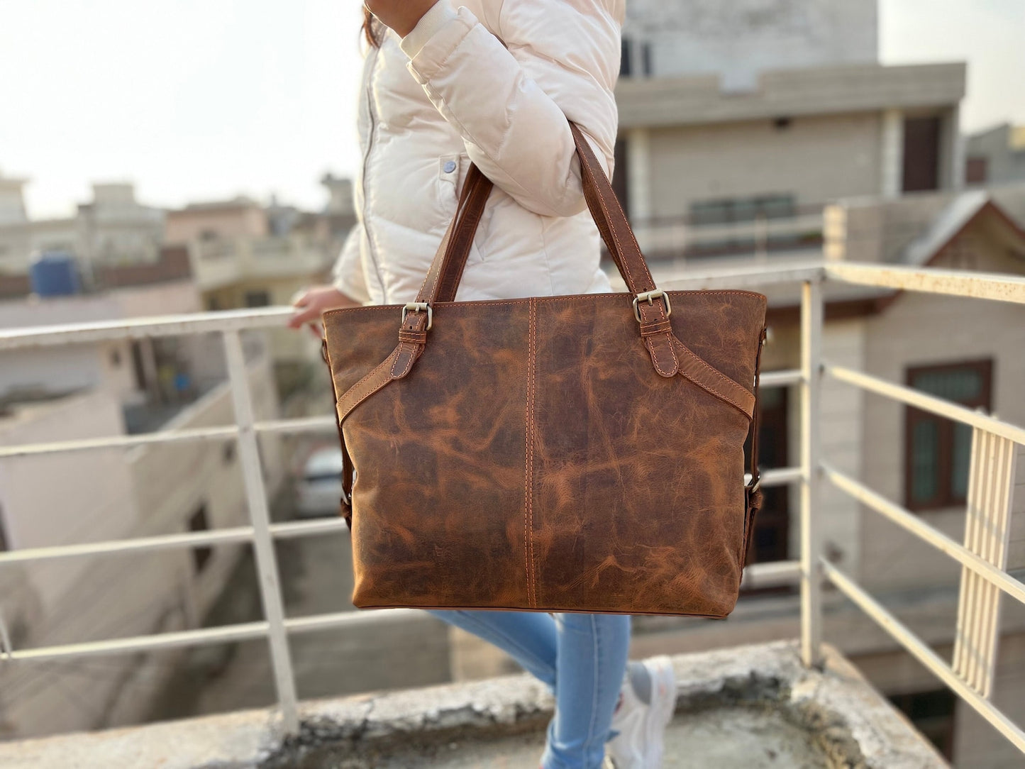 leather tote bags for women