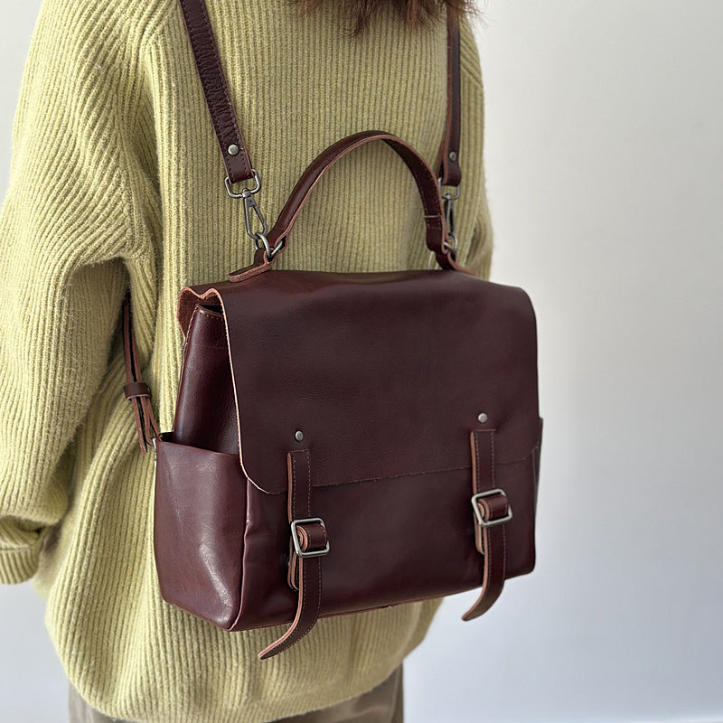 Leather Backpack Women Commuter Shoulder Bag