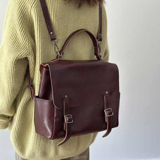 Leather Backpack Women Commuter Shoulder Bag