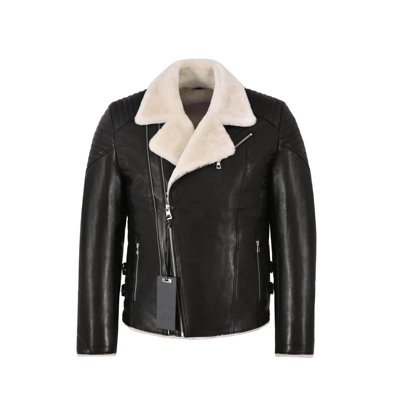 Men's Bomber Leather Jacket With Fur