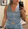 Causal Women's Denim Sleeveless Top