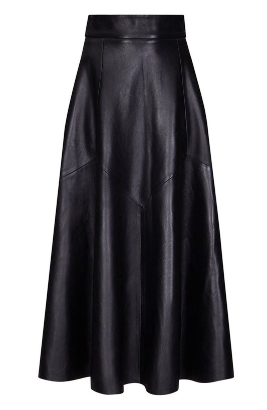 Maxi Style Genuine Leather Skirt