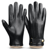 Men's leather gloves with fleece lining