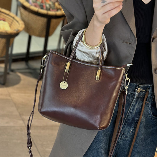 Genuine Leather Mini Tote Shoulder Bag