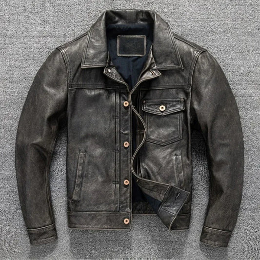 Men’s Vintage Distressed Leather Jacket