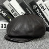 Sheepskin Leather Newsboy Cap British Gatsby Hat