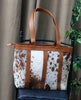 Brown White Cowhide Leather Shoulder Bag