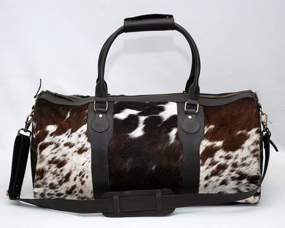 Cowhide Hair On Leather Overnight Bag