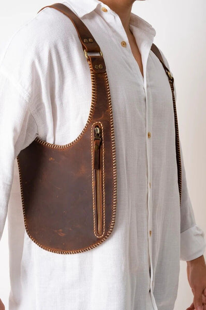 Brown Leather Shoulder Holster Bag