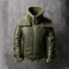 Green Bomber Aviator Leather Jacket