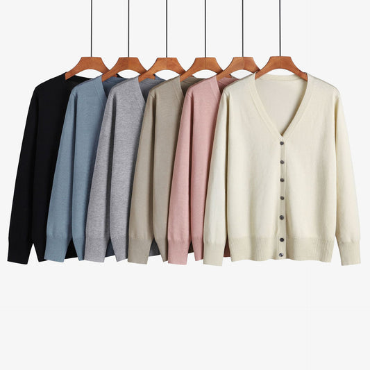 cotton v neck sweaters women long sleeve