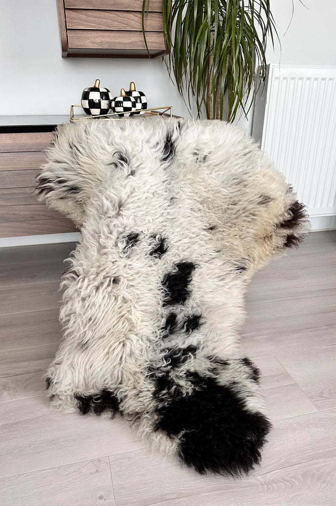 short curly sheepskin rug