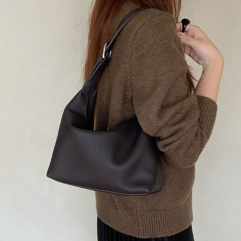 Women’s Top-Grain Leather French Hobo Shoulder Bag