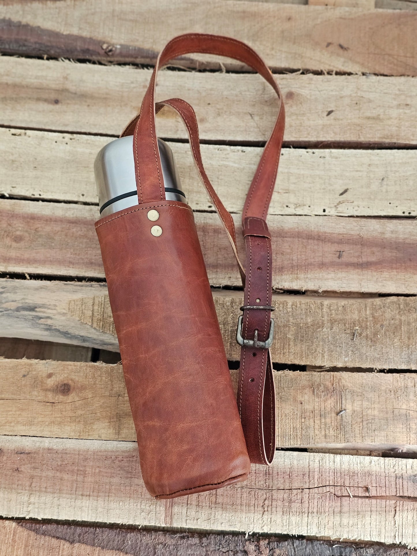 Stylish Leather Water Bottle Carrier