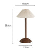 Nordic Pleated Table Lamp Rechargeable LED Wooden Base Bedside Light