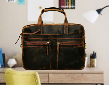 real genuine leather laptop office bag