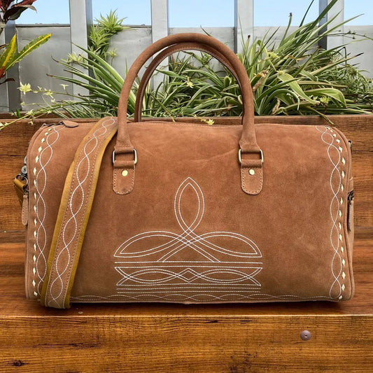 boot stitched weekender luggage
