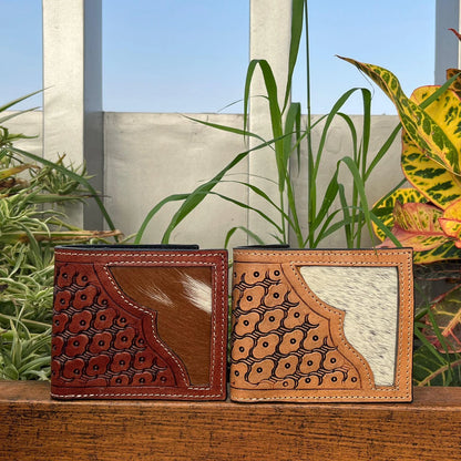 Genuine Leather Tooled Wallet