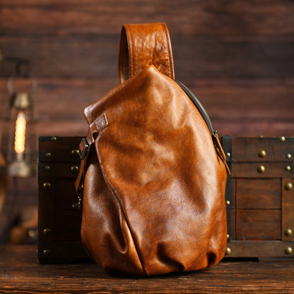 Men’s Genuine Leather Waist Bag Crossbody Chest Belt Bags