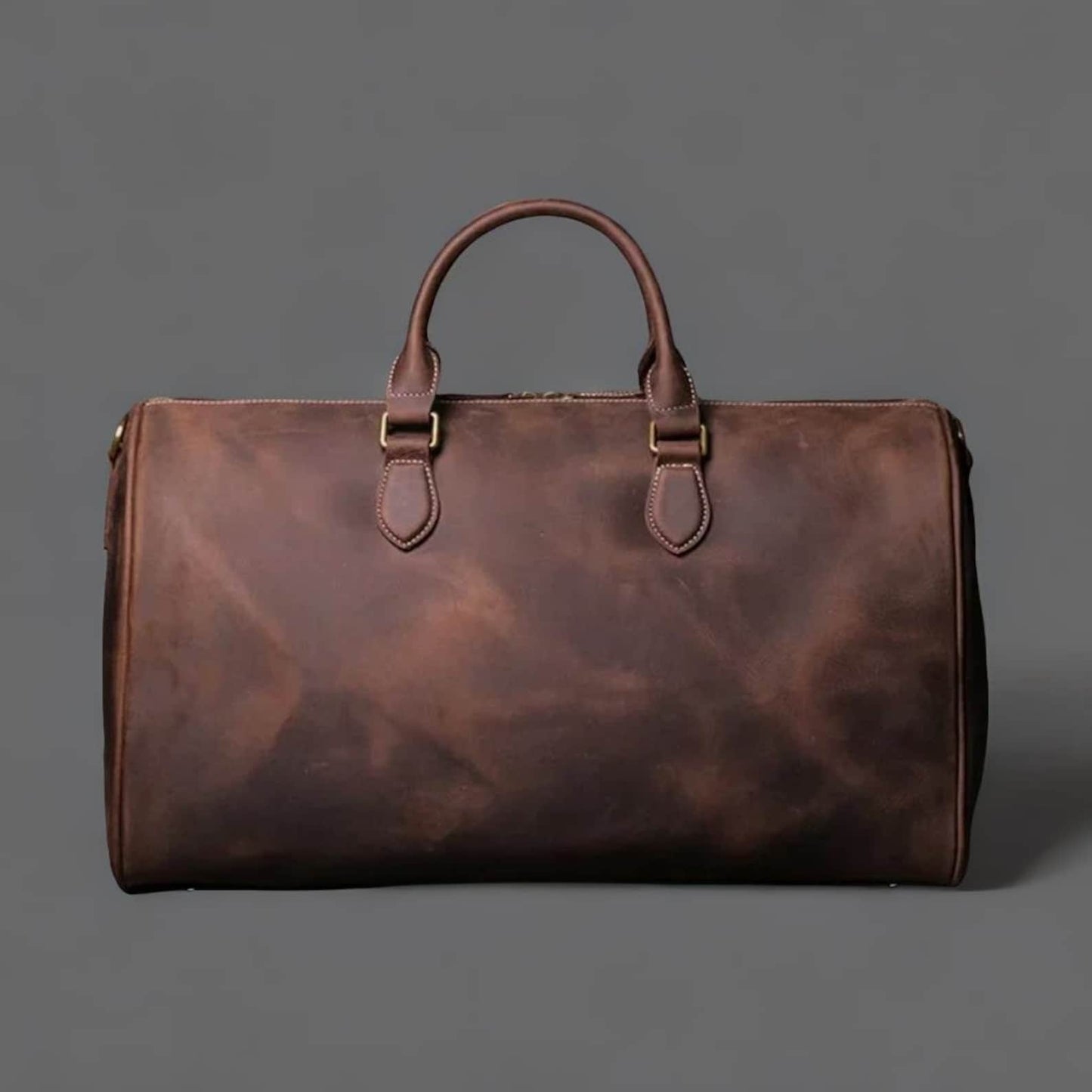 large genuine leather duffle bag