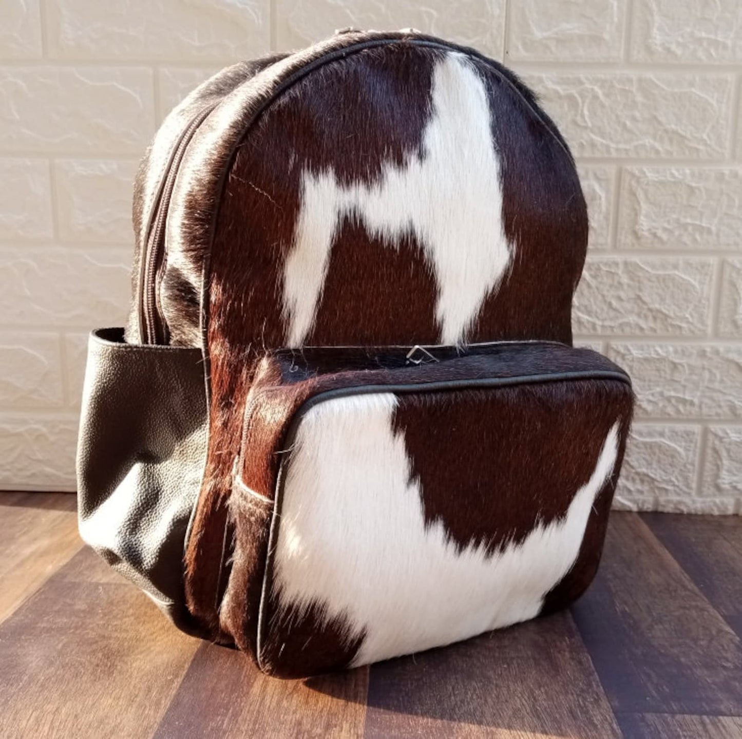 Small Dark Cowhide Backpack