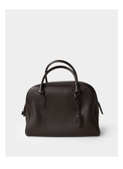 Leather Shoulder Bag Boston Briefcase Style Purse
