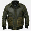 Men's Aviator Leather Jacket Distressed