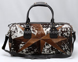 Tricolor Large Cowhide Weekender Bag