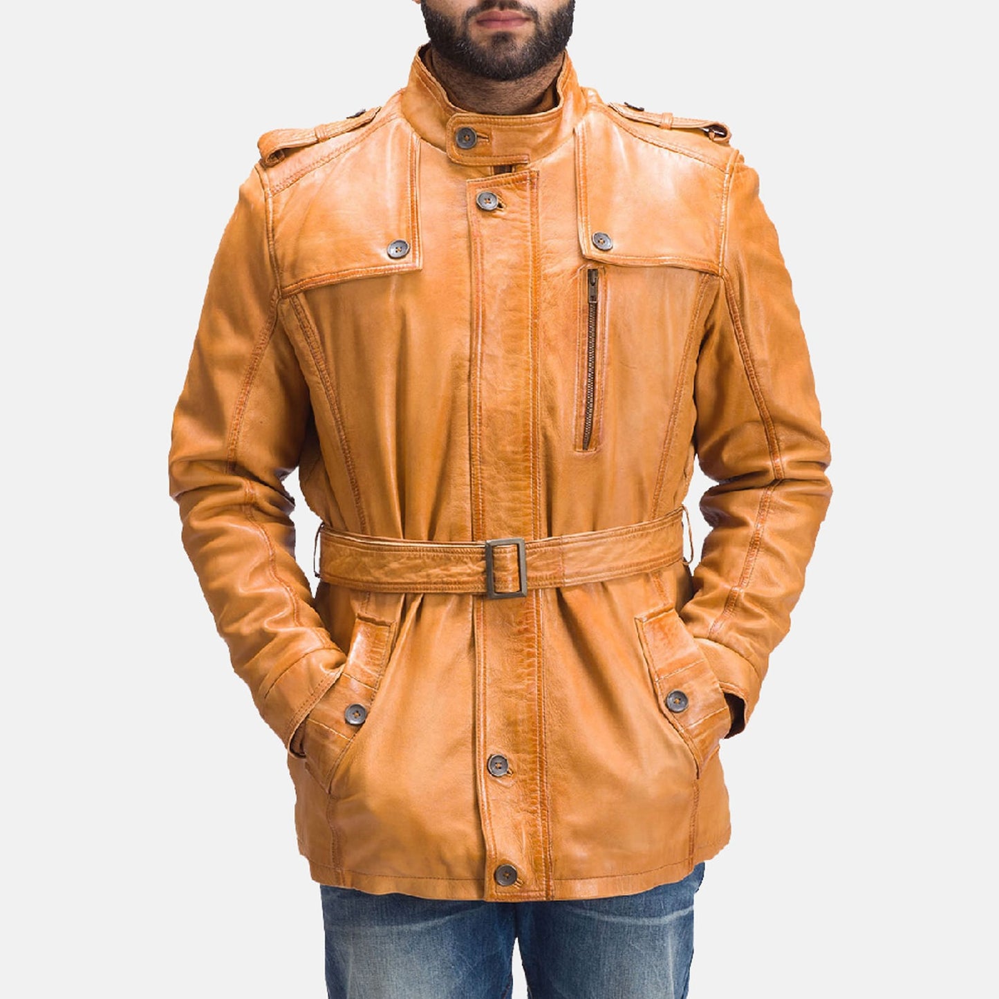 Hunter Real Leather Stylish Jacket