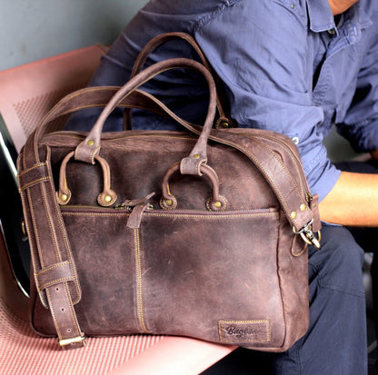 Exotic Rustic Leather Laptop Bag Briefcase