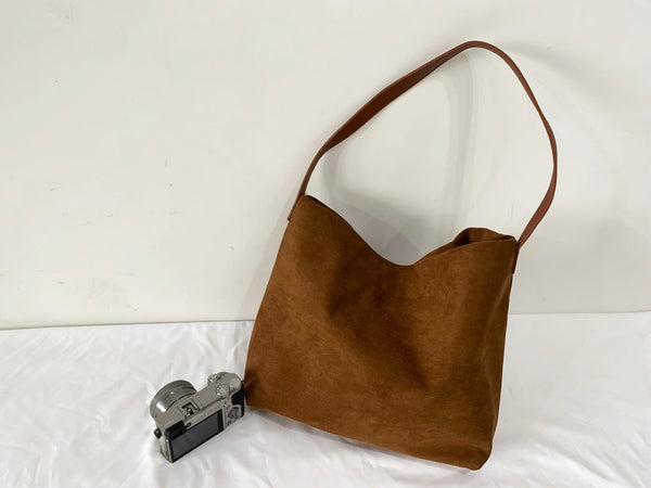 Retro Suede Tote Bag for Women