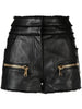 Womens Casual Wide Leg Leather Shorts High Waisted