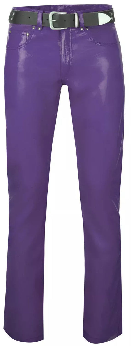 leather pants for men purple