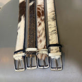 Real Hair On Cowhide Leather Belts