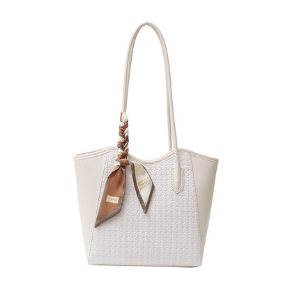 Women’s Texture Leather Shoulder Tote Bag Large Capacity