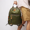 Green leather backpack rucksack