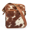 Natural Brown White Cowhide Crossbody Bag