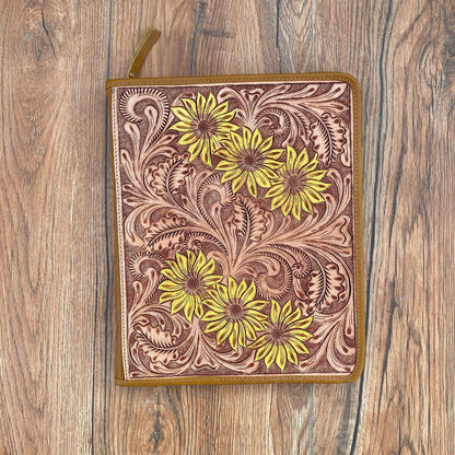 Tooled Cowhide Portfolio Cover