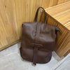 Women Cowhide Leather Diaper Backpack
