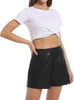 Black Leather Sports Shorts