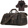 Leather Duffle Garment Bag with Shoe Pocket