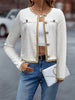 Women’s White Tweed Short Jacket with Gold Trim