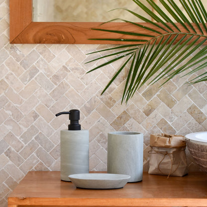 Zeolite stone bathroom accessories set