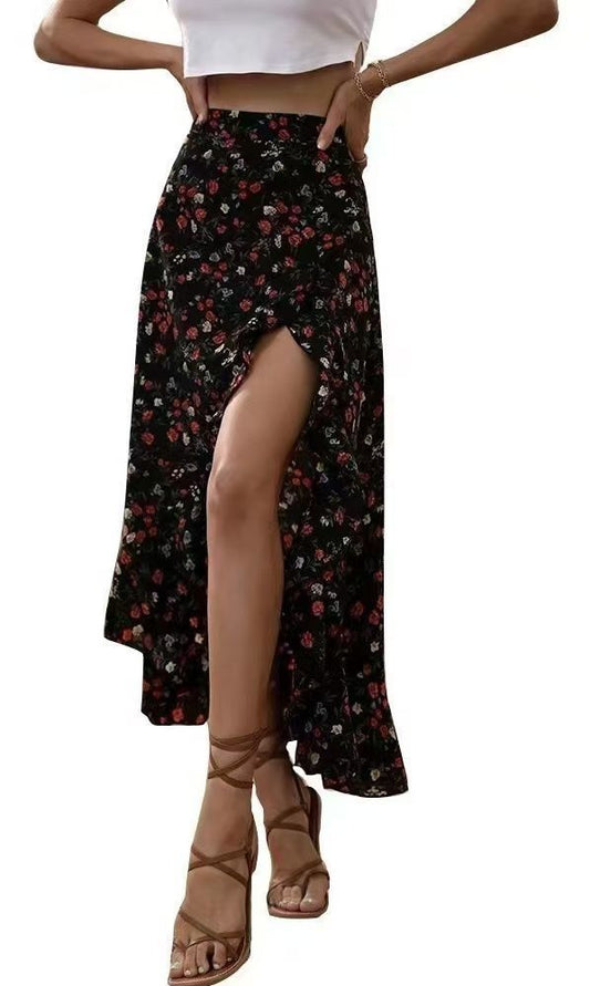 Split Thigh Maxi Skirt Beach Outfit